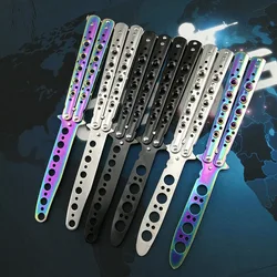 Portable Butterfly Training Knife Foldable Pocket Flail Knife Uncut Blade Butterfly Comb Training Tool