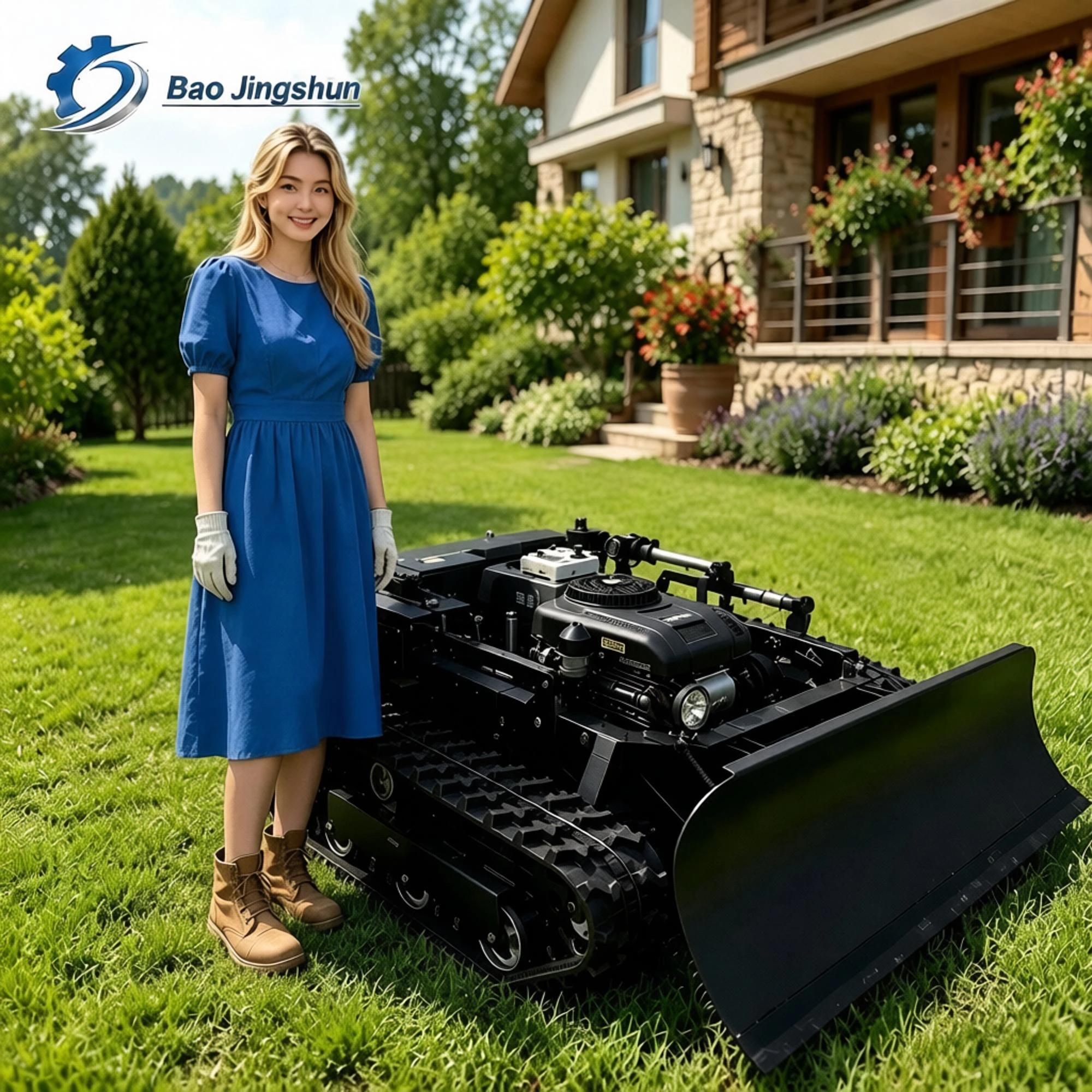 2026 Rechargeable Remote Control Lawn Mower Electric Cordless Robot Mower For Backyard Park Residential Grass Cutting Customized
