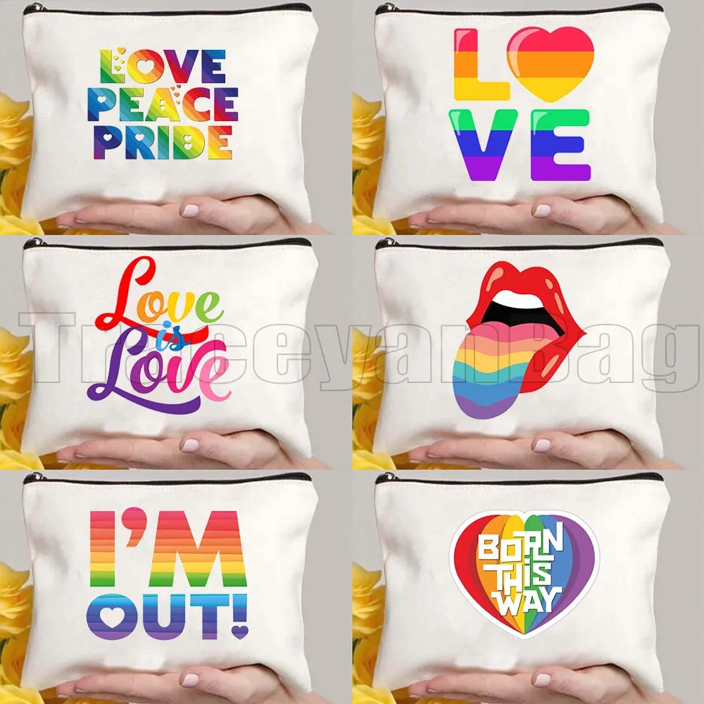 

Косметичка-органайзер Rainbow Heart EQUALITY Gay Pride LGBTQIA: милый подарок, холщовая сумка для макияжа, туалетная сумка, пенал, чехол на молнии, кошелек для ключей и монет