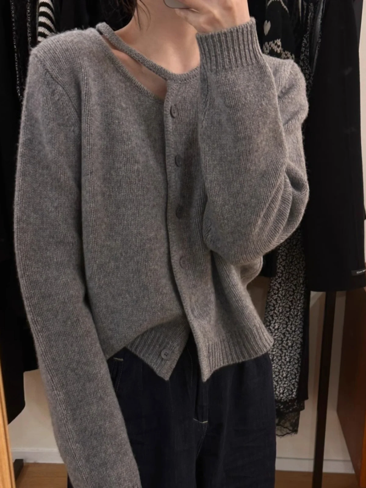 

Свободный круглый вязаный свитер из меха медведя, женский весенне-осенний дизайн, ажурный трикотаж, повседневный удобный топ