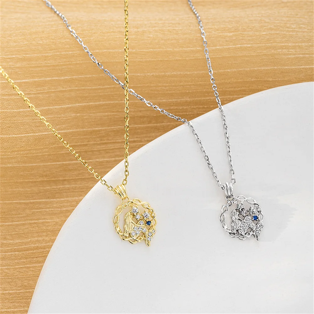 

Korean S925 Silver Choker for Women, Hollowed Mermaid Pendant, Exquisite Vintage Niche Design Sense Necklace