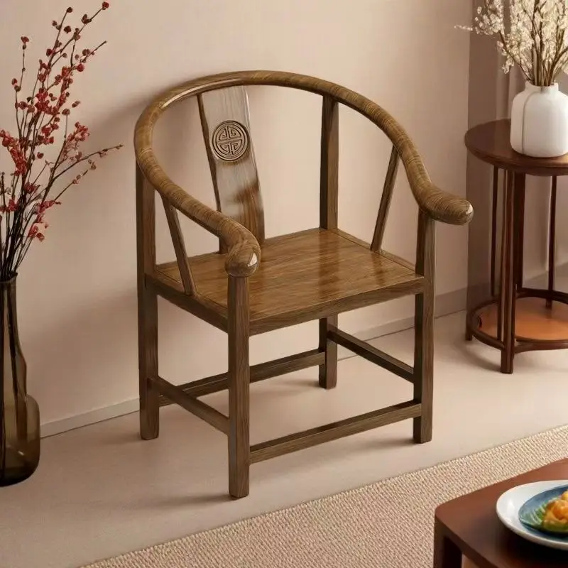 Solid wood chair, elderly chair, three-piece surround , luxury official hat chair