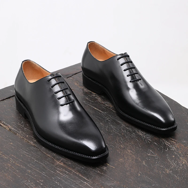 

2024 New Whole Leather Handmade Leather Shoes Men Formal Dress Business Groom Wedding Shoes Gift