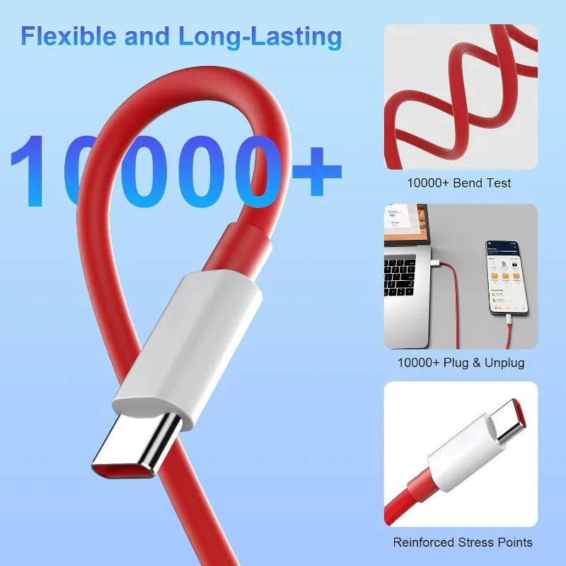Kabel USB Typ C do szybkiego ładowania 120W 12A do OnePlus 9R 10 Pro 11 11R 12 13 Nord 2T 3CE, kabel USB Typ C do OnePlus 15 — zdjęcie produktu 6