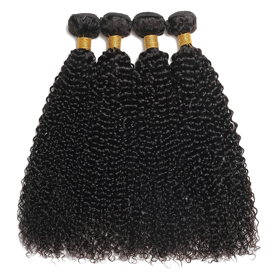 Cabello humano indio kinky curly, oferta de 3 o 4 bundles, cabello crudo original, rizos profundos naturales 3