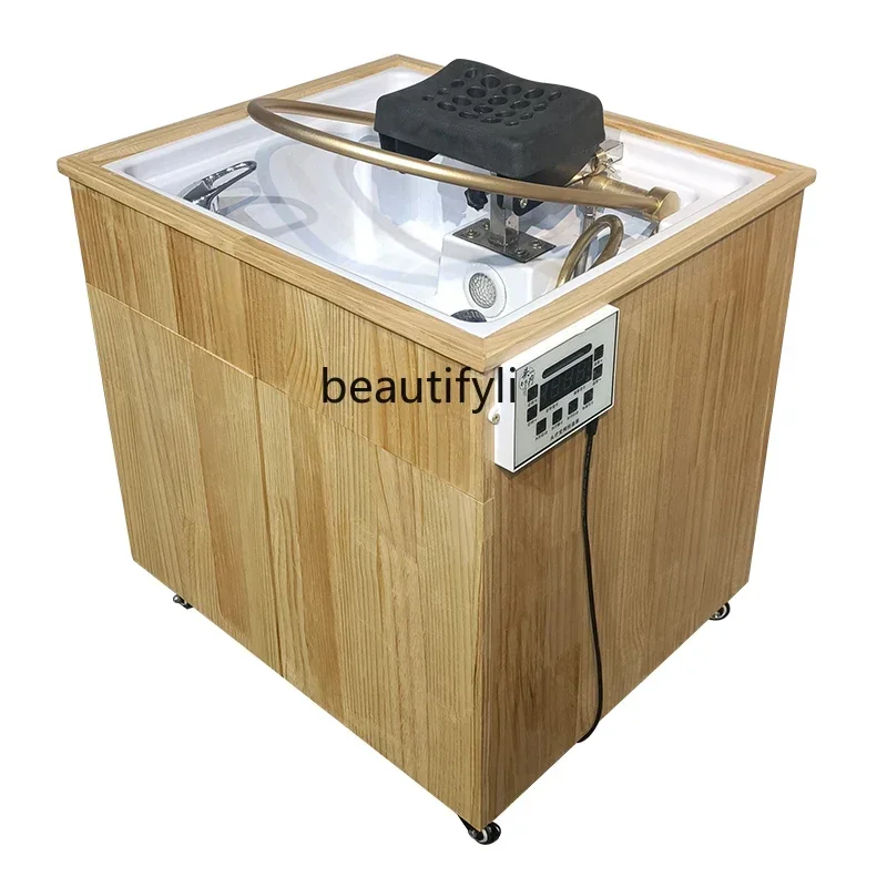 

Barber Shop Beauty Salon Movable Shampoo Chair Water Circulation Fumigation Hairdressing Shampoo Basin