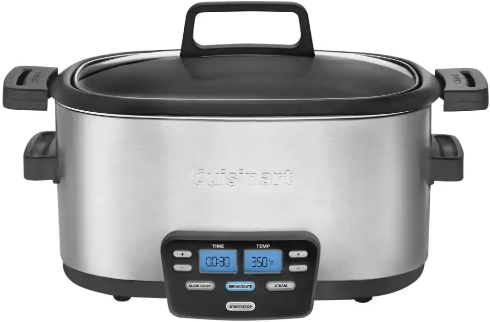 MSC-600 3-In-1 Cook Central 6-Quart Multi-Cooker: Slow Cooker, Brown/Saute, Steamer, Silver