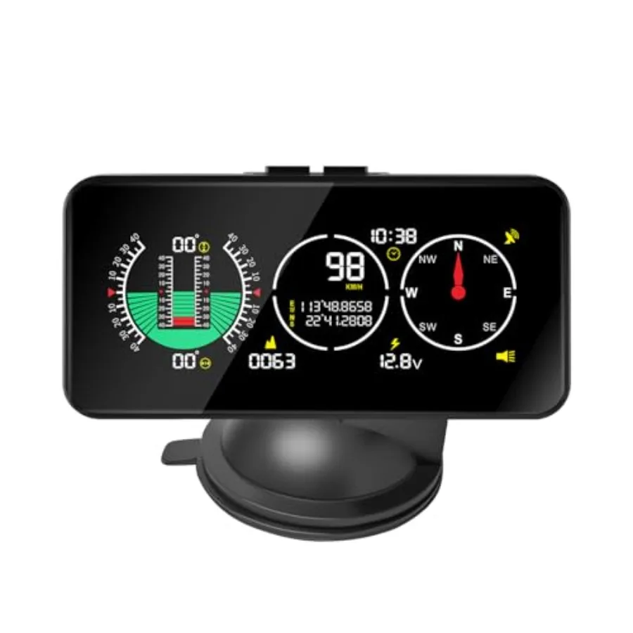 

Автомобильный инклинометр для внедорожников с GPS-спидометром (MPH/KMH), компасом, многофункциональный цифровой HUD-дисплей: компас/GPS-часы/широта и долгота