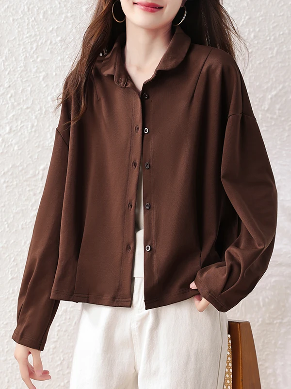 Authentic Casual Lapel Sweatshirt Jacket Women's plus Size Loose Top Knitted Polyester Fiber Regular Thickness Autumn New Arr...