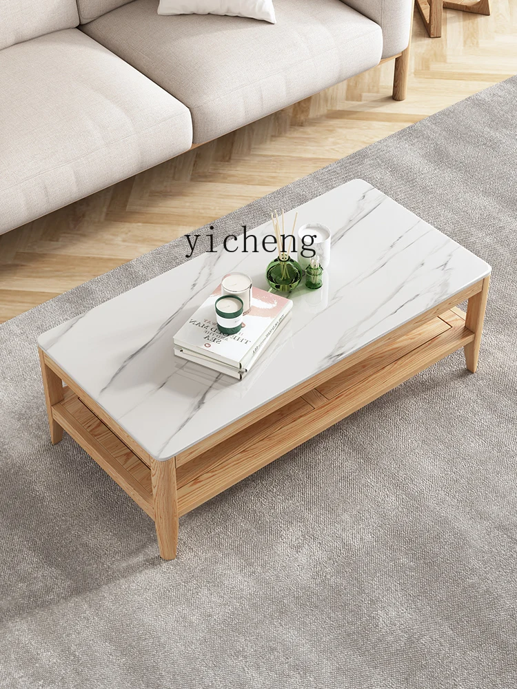 Xl Ash Tea Table Modern Simple Small Apartment Living Room Home Stone Plate Tea Table