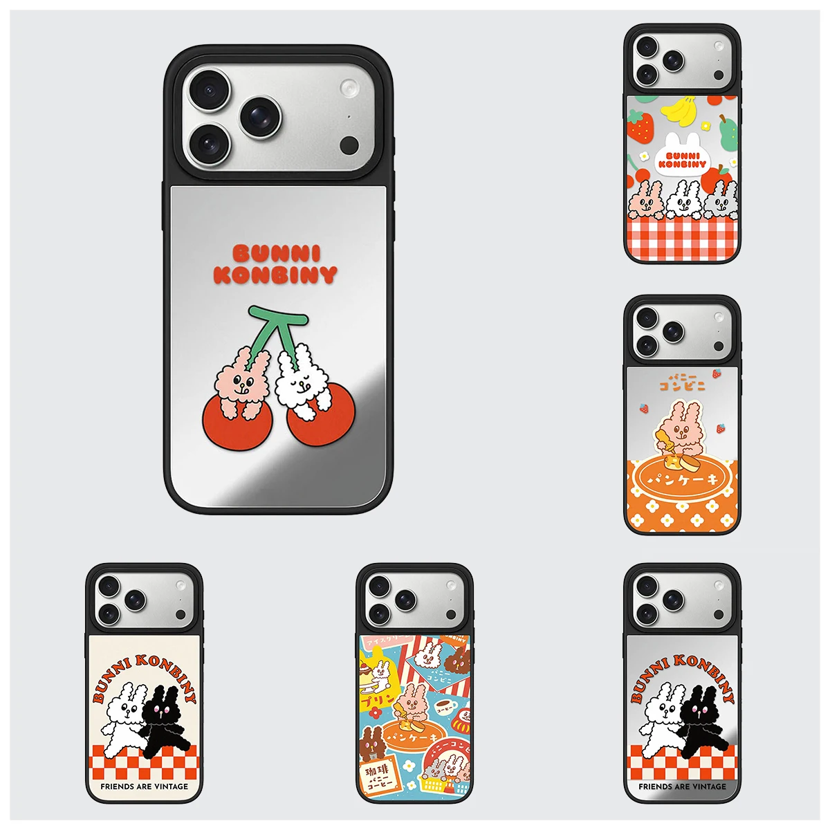 

Bunny Cherry Cartoon Mirror Surface Magnetic Phone Case Cover for IPhone 13 14 15 16 17 Pro Max Case for IPhone Air