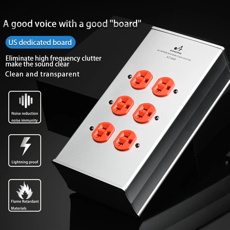 

High Quality HiFi Power Filter Lightning Proof Noise Reduction Power Strip Purifier Audio AC Power Conditioner with US Outlets