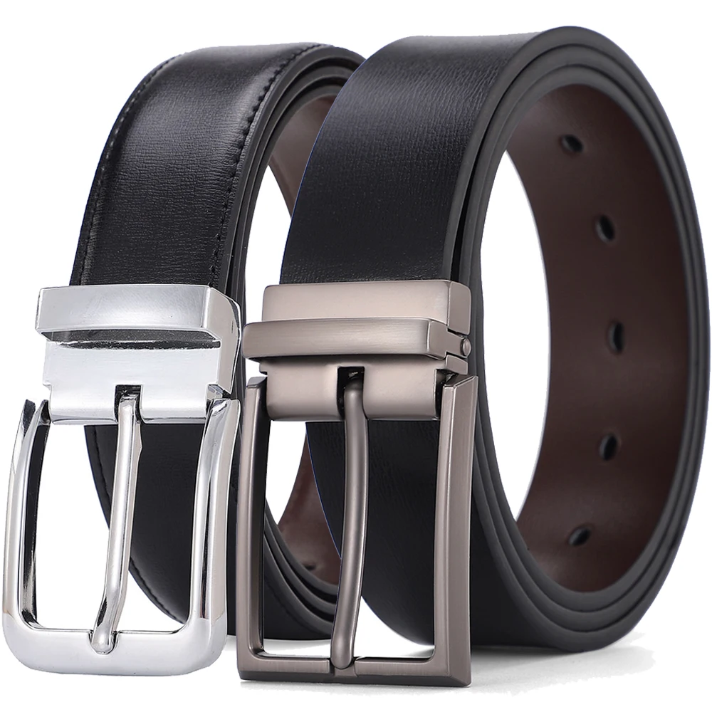 Pin Buckle Leather Belts for Men High Quality Men's Leather Belt Male Designer Waist Strap Man Jeans Fashion Luxury Brands 3.3cm