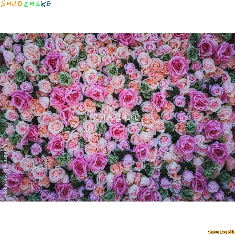 SHUOZHIKE тонкая ткань День святого Валентина фон для фотосъемки реквизит любовь сердце роза стена фотостудия фон QRJJ-03