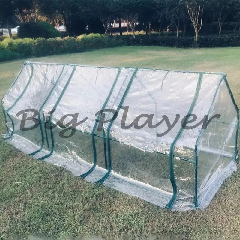 دفيئة مقاس 270 × 90 × 90 سم مع غطاء نباتي وإطار للحدائق الداخلية والخارجية وبذور نباتات الخضروات المتزايدة #6