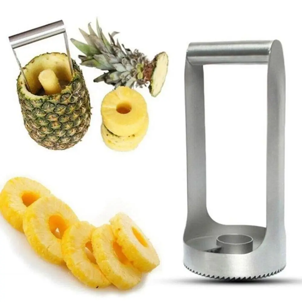 

Stainless Steel Fruits Vegetable Gadget Kitchen Tool Cutter Pineapple Slicer Peeler