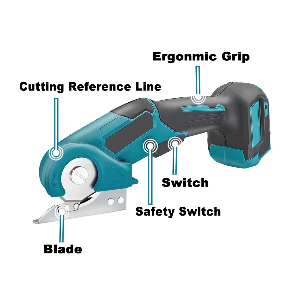 

Cordless Carpet Scissors Handheld Multi Functional Pruner Round Knife Cutting Cloth Scissors For Makita 18V Battery(No Battery)