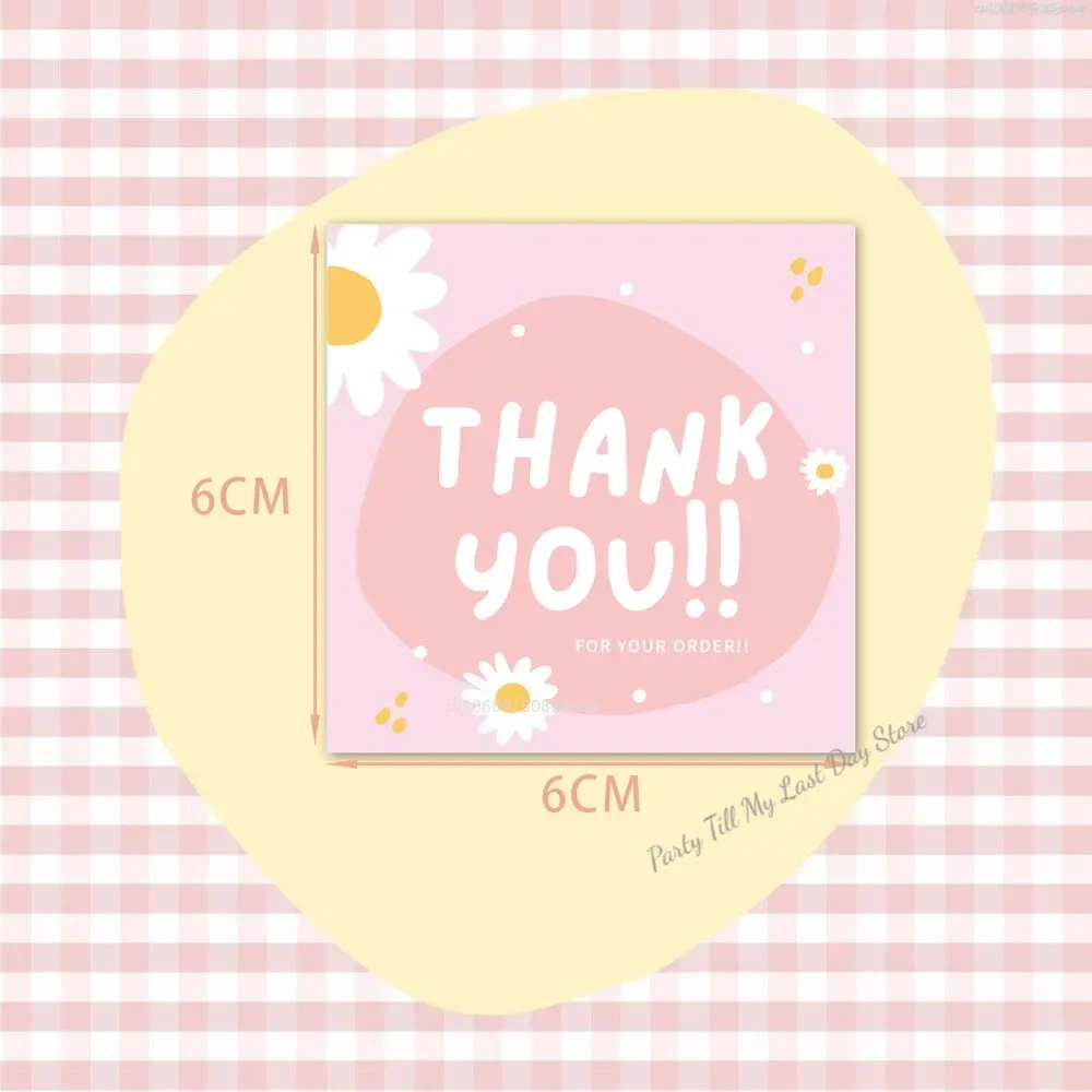 50pcs/Pack Mini Flower Thank You Cards for Gift Box Package Holiday Cards Bakery Flower Shop Small Businesses Decor Cards image 3
