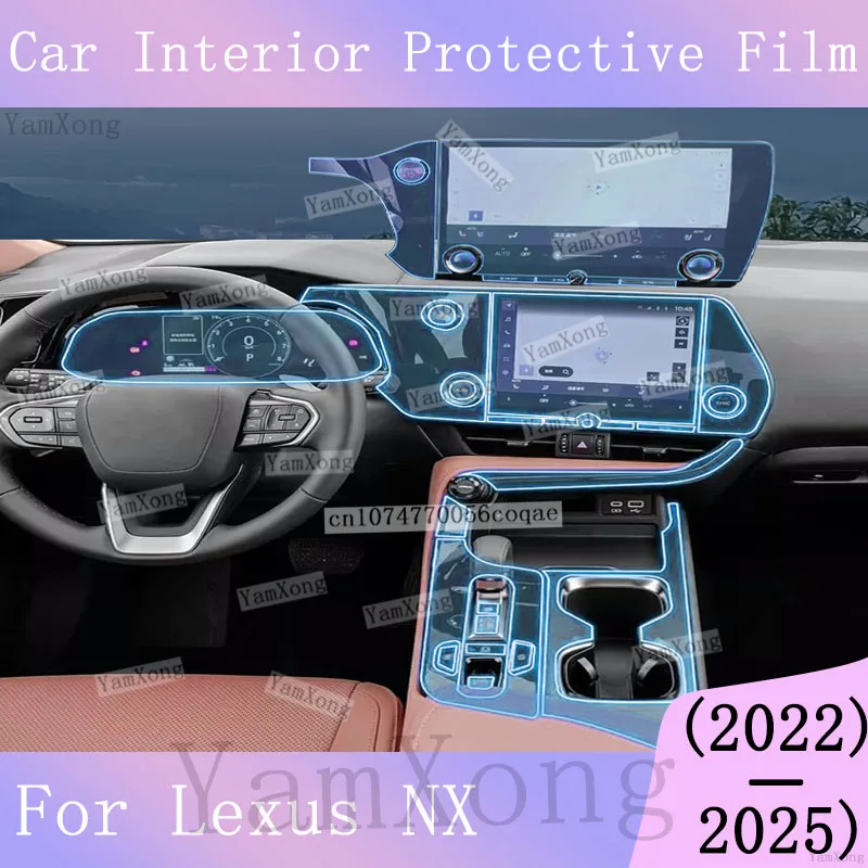 For Lexus NX Car Interior Protective Film Kit Center Console Gearbox Gear Panel LED Navigation Dashboard Screen Scratch Sticker