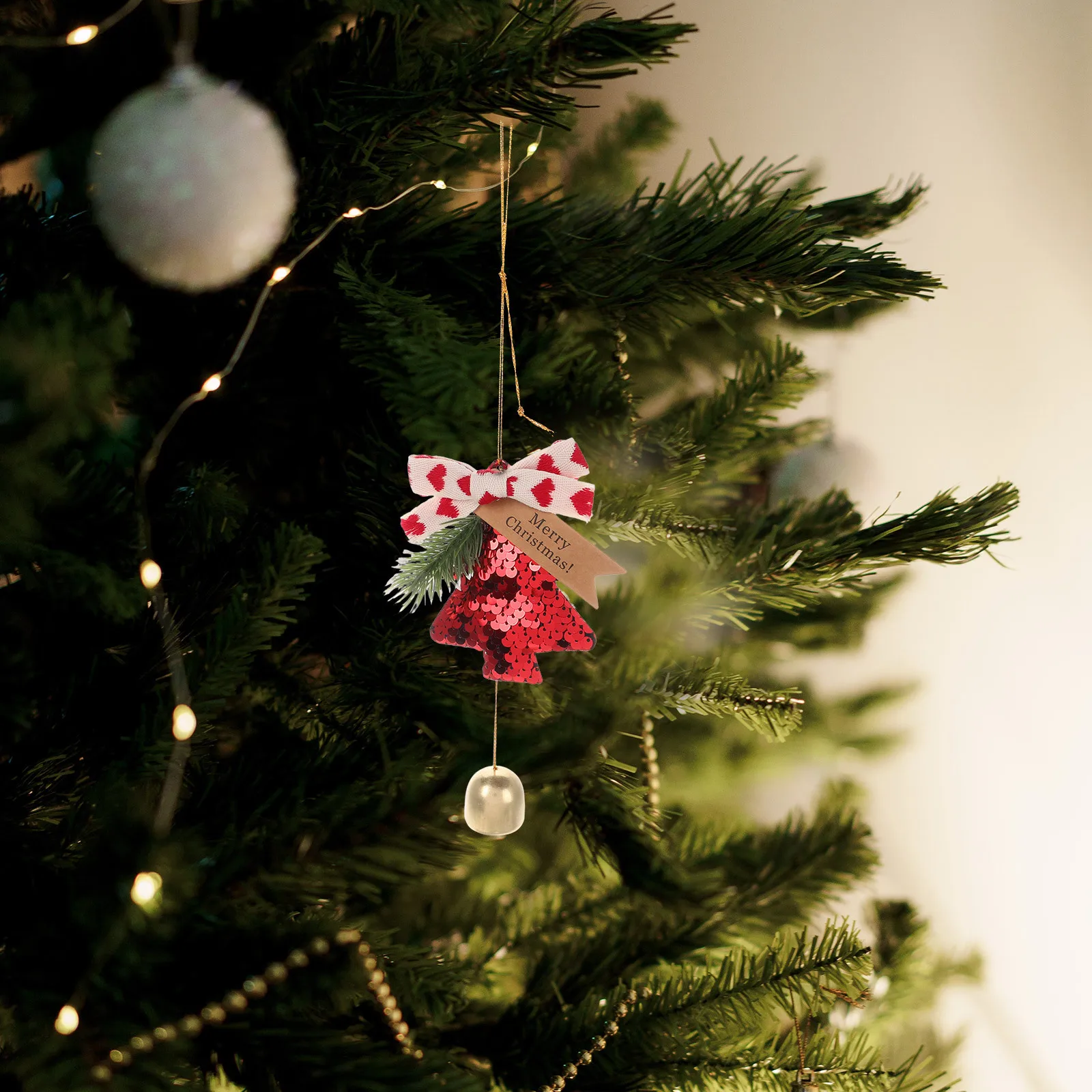 

2Pcs Christmas Tree Ornaments Xmas Bell Pendant Stylish Design Quick Easy Installation Holiday Decor Xmas Bell Pendant