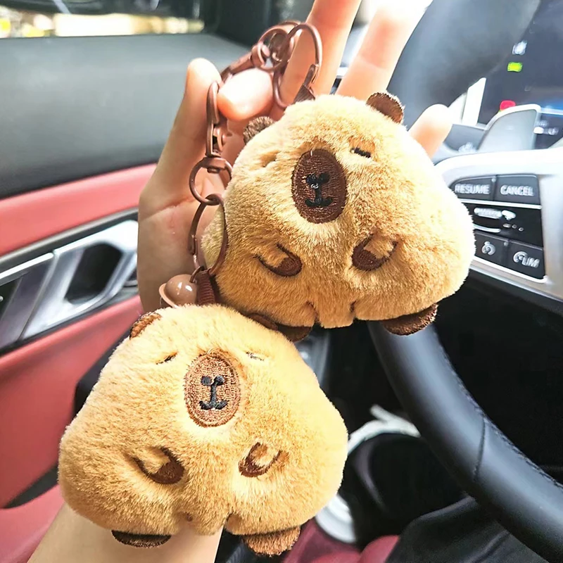 Porte-Clés en Peluche Capybara Amusant et Mignon, Pendentif Beurre, Décor de Sac à Dos et de Voiture, Accessoires, Cadeau pour Enfant