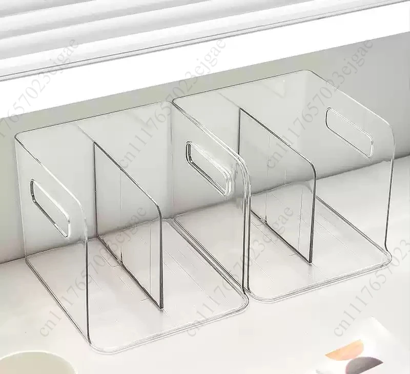 Clear Desktop Bookshelf Modern Book Storage Rack Magazine File Holder Bookcase for Table Home Countertop Study Room Documents
