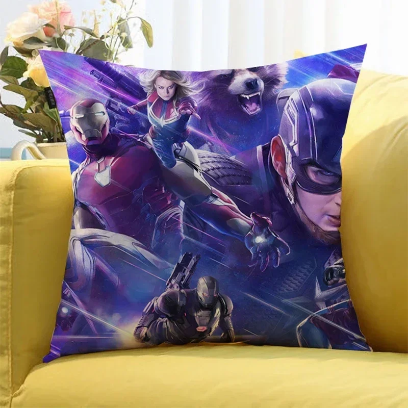 Marvel The Avengers Square Pillowcase Cartoon Anime Cushion pillowslip Car Living Room Decoration Kids Birthday Cute Gifts