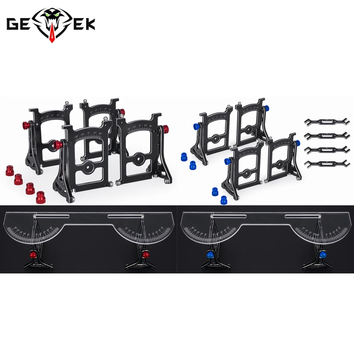 Aluminum Chassis Setup System Set with Ruler Wrench  for 1/10 On Road Axial SCX10 Capra TRX4 Yikong Upgrade parts