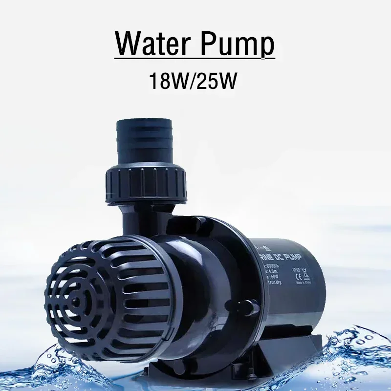 18W/25W Aquarium DC Submersible Water Circulation Frequency Pump Controller Powerful Return Pump Fish Tank Circulation Filter