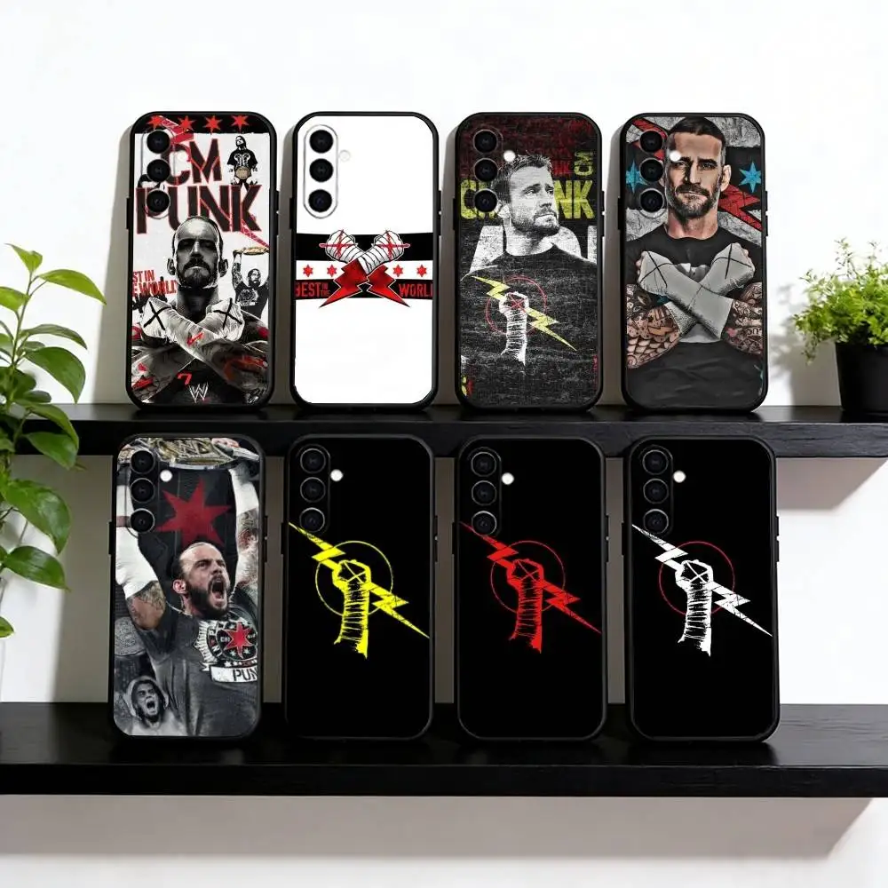 

Wrestler CM P-Punk Phone Case Black Silicone Soft For Samsung Galaxy A73,A72,A71,A70,A53,A52,A51