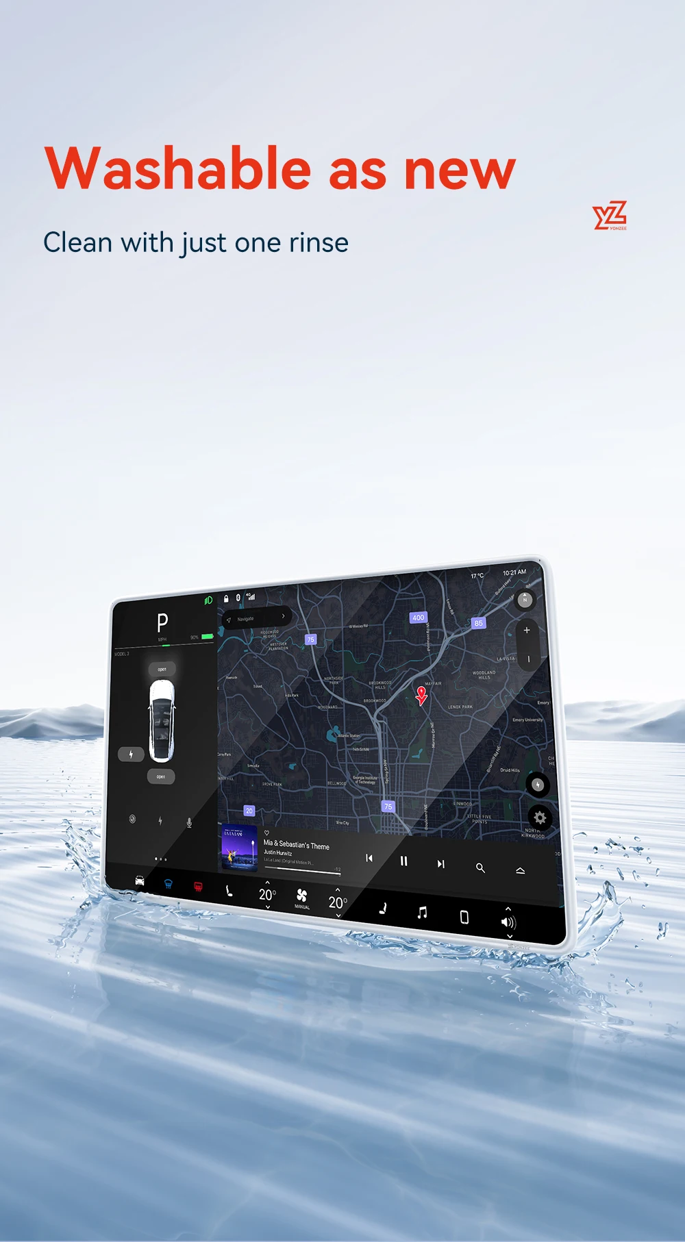 YZ Für Tesla Model 3 Y/YL Highland Juniper 2021-2026 TPU Schutzabdeckung Zentrales Steuerungsdisplay Navigationsbildschirm-Schutzfolie – Detail 14