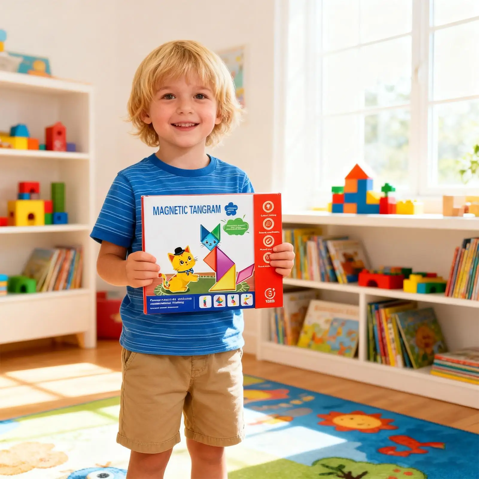 Pattern Blocks Magnetic Educational Activities Geometric Puzzle For Kids Ages 3 Girls Boys Kindergarten Preschool Home School