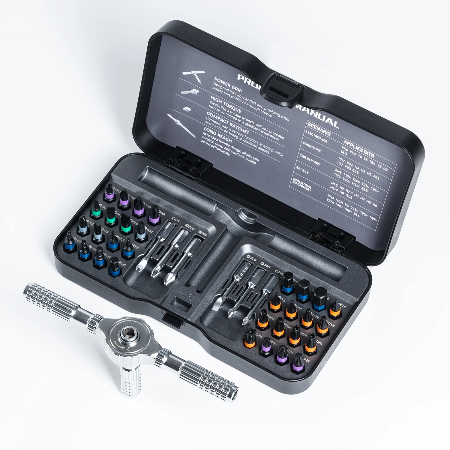 40/64/66in1 Precision Hand Screwdriver Set Magnetic Assembly 1/4 Inch Bit for Repairing Mobile Phones Computers Cameras Bicycles