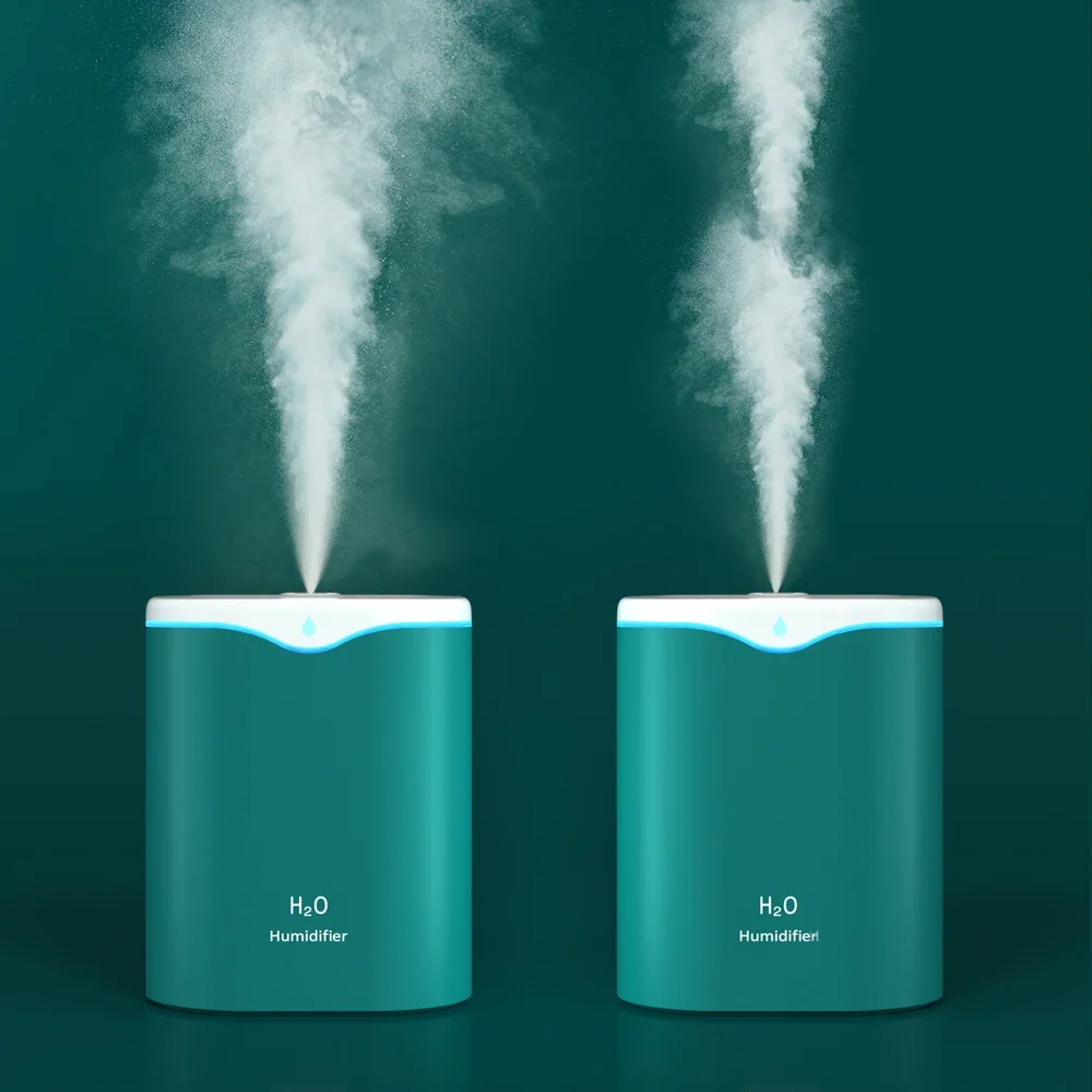 2-Liter Mist Maker Fogger Big Aroma Oil Diffuser Humidifier One Nozzle Tabletop Installation Colorful LED Light Humidity Control