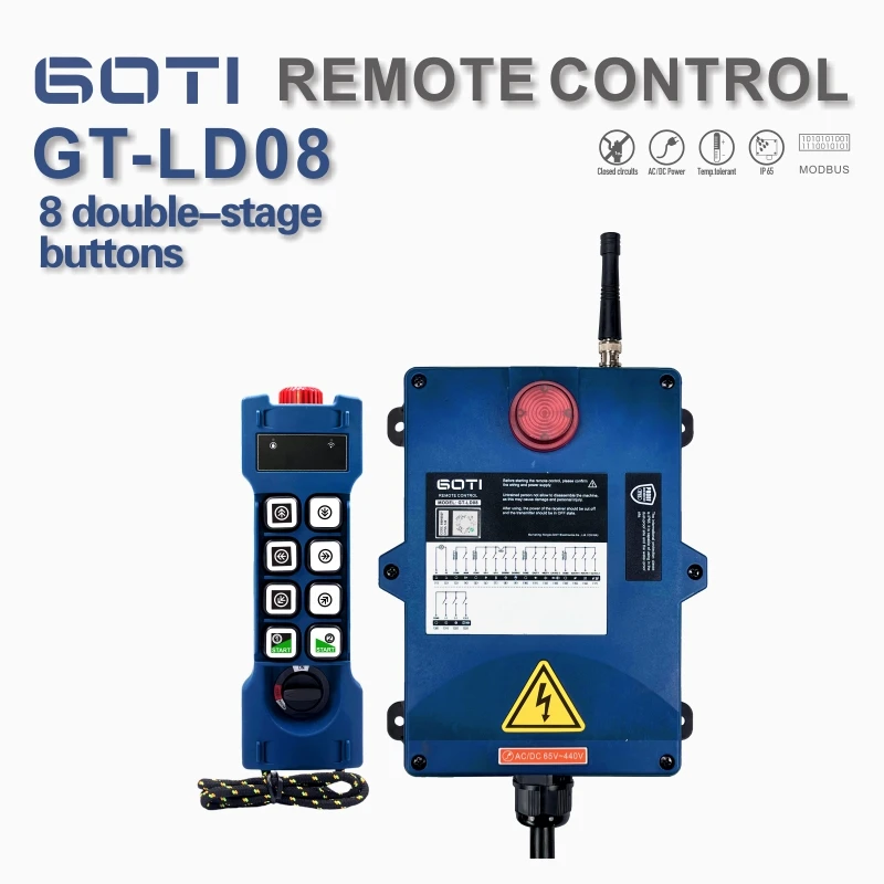 controle remoto sem fio industrial para guindaste interruptor de elevador botoes de velocidade dupla f248d gt ld08 01