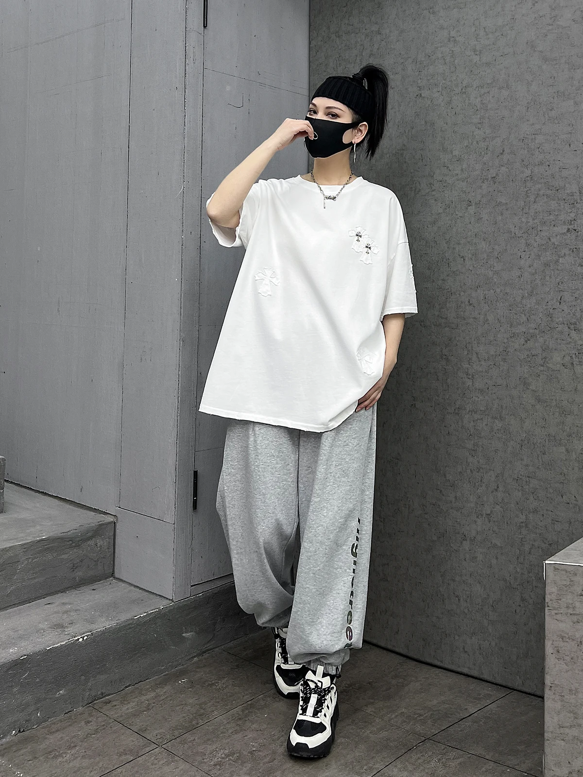 

M-Home Trendy Casual Sportswear Set Women Summer 2026 Loose ort Sve T-irt Long Pants Two-Piece Set Street Sle