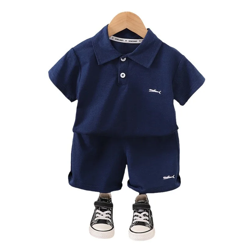 Boys Polo Shirts Clothes Sets Summer 2024 Children Casual T-shirts Shorts 2pcs Sports Suit For Baby Tracksuits Kids Outfits 4 5Y