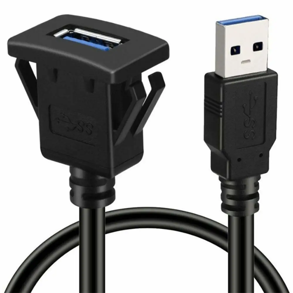 

3ft 1m with Buckle Truck Square Panel Flush Mount USB 3.0 Extension Cable Car Dashboard