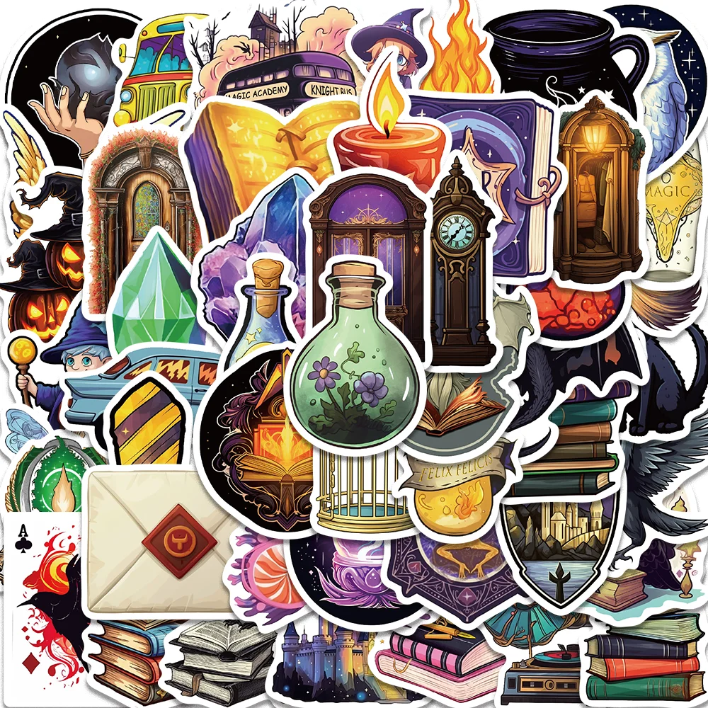 

50pcs Graffiti Cool Magic Academy Stickers for Motorcycle Helmet Computer Luggage Guitar Scrapbook Waterproof DIY Decal