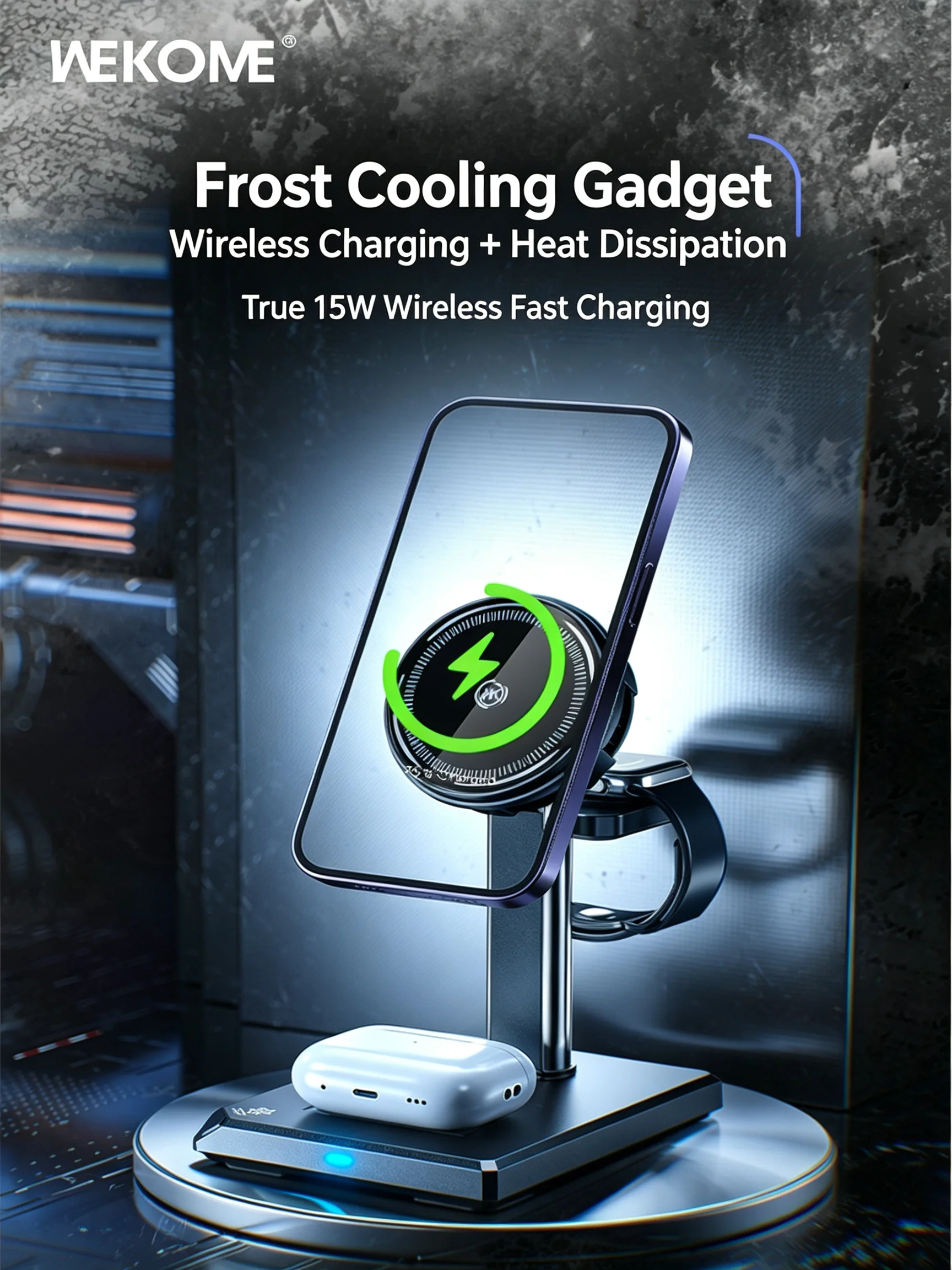 wekome-15w-4-in-1-磁気冷却ワイヤレス充電器-亜鉛合金強化ガラス-wp-u176