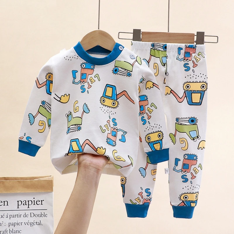

2Pcs/set Baby Boy Girl Clothes Letter Print Autumn Toddler Kids Long Sleeve T-Shirt+Pant Suit Children's Clothing Sets for 6M-6Y