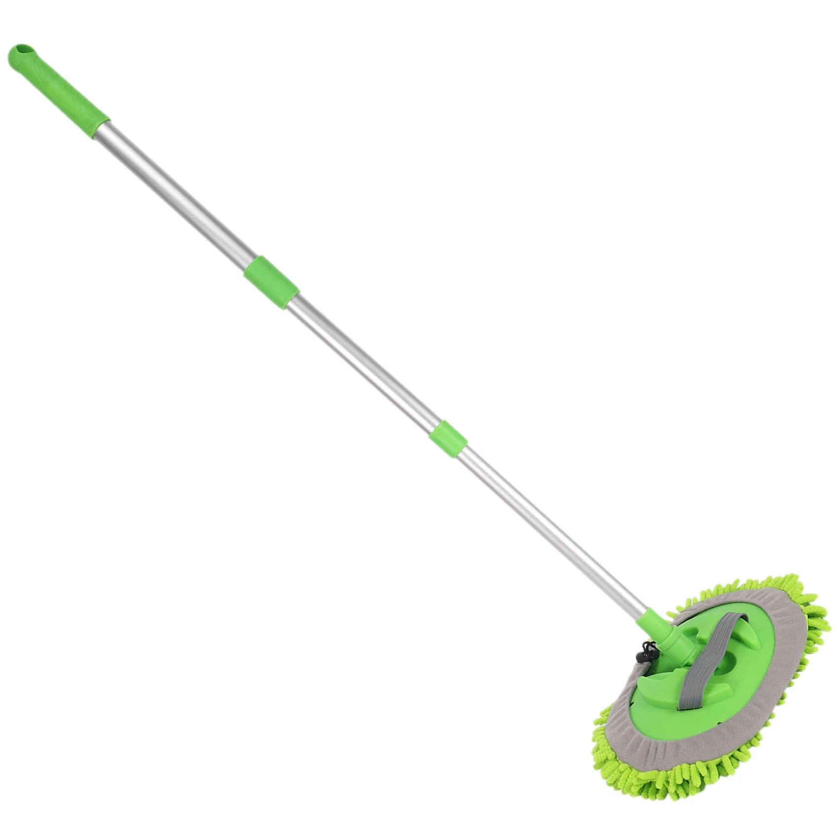 Best-Selling 2 In 1 Car Wash Mop Mitt With Long Handle, Chenille Microfiber Car Wash Dust Brush Extension Pole 24-46In, Scratch