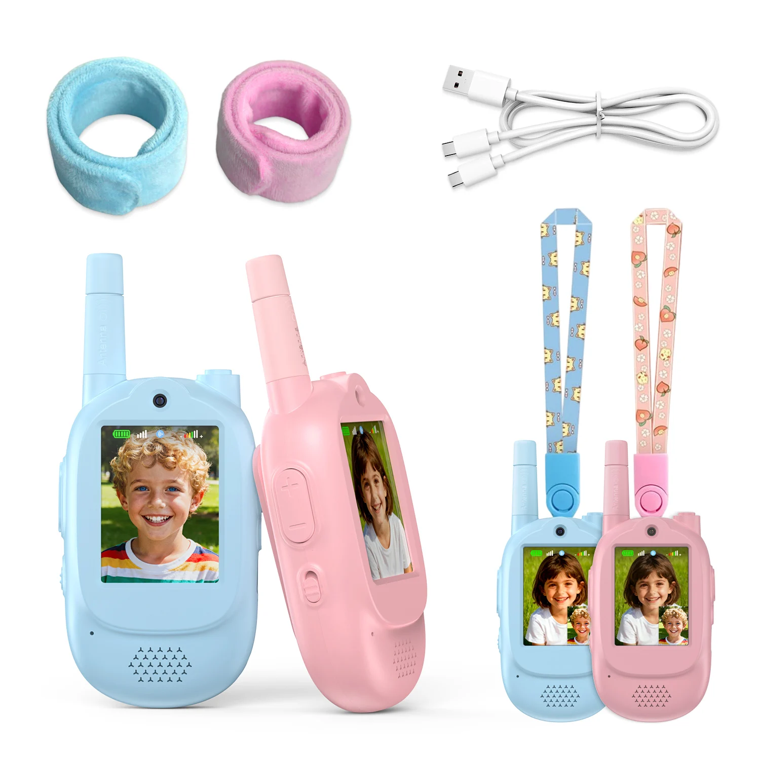 أطفال فيديو لاسلكي تخاطب فيديو محمول اتجاهين راديو صوت تغيير متعة أجهزة الاتصال الداخلي بطارية قابلة للشحن وقت طويل يتحدث