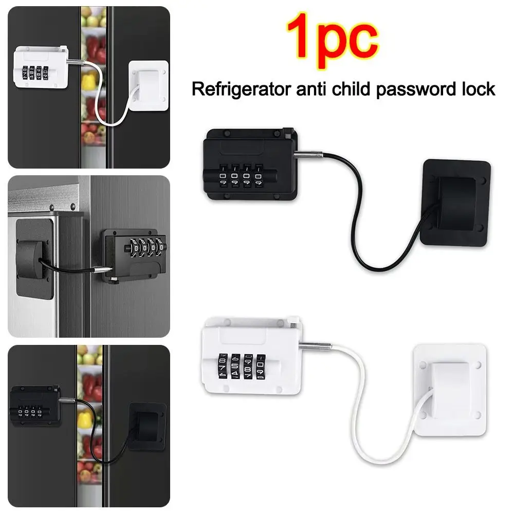 Anti-pinch Hand Safety Lock No Drilling Adjustable Refrigerator Door Coded Lock Unisex Protection Cabinet Lock for Home