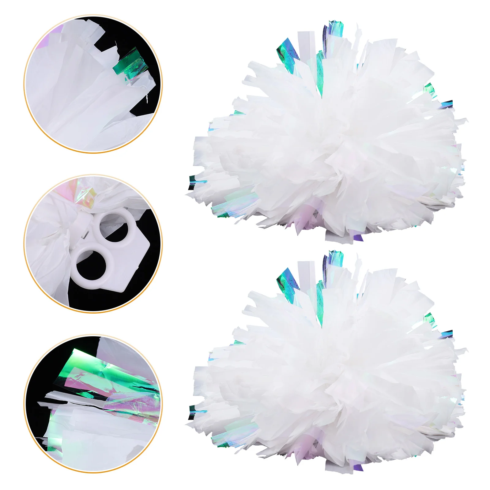 2 Pcs Cheerleaders Bouquet Cheerleading Accessories Metallic Pom Poms Balls Prop Delicate