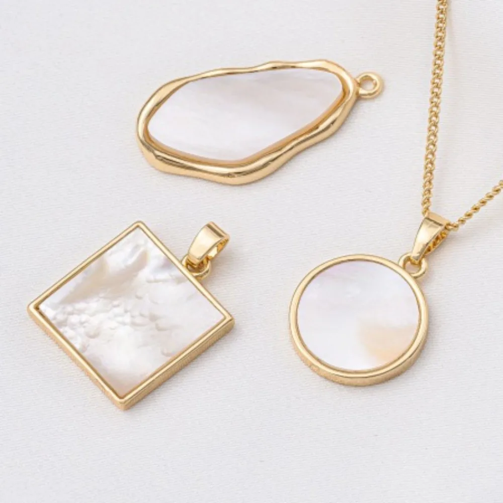 

1 шт. медные подвески 14 К золото цвет липкие натуральные ракушки квадратная бирка круглый нерегулярный овальный кулон DIY ювелирные аксессуары