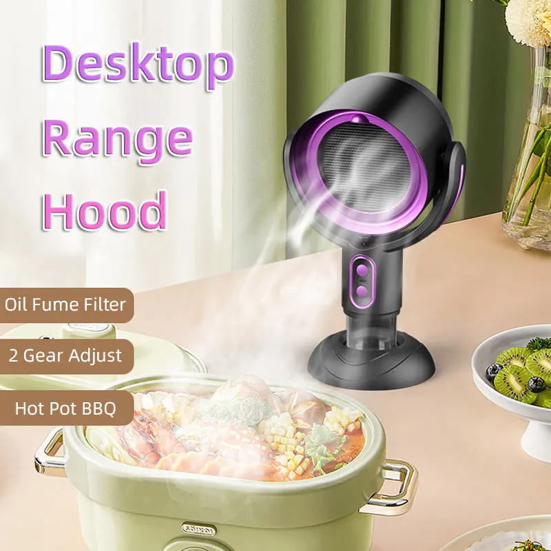 Mini íon negativo desktop range capô purificador usb recarregável cozinha do agregado familiar portátil acampamento interno churrasco extrator de panela quente