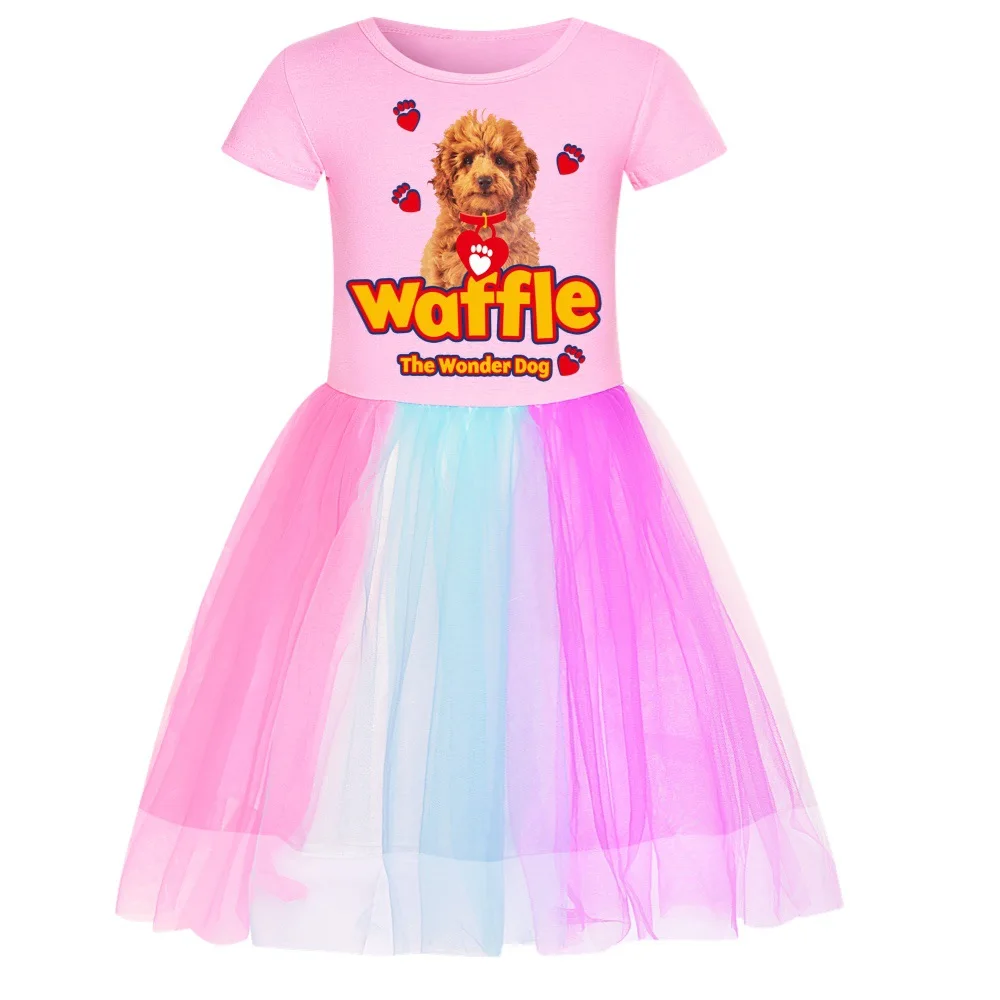 The Wonder Dog Cloths Kids Summer Short Sleeve Dress Baby Girls Carnival Party Costume Children Fancy Halloween Vestidos