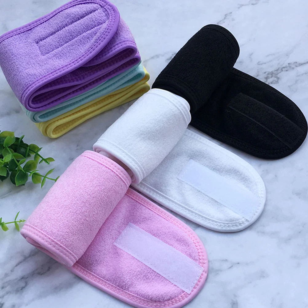 

4 Pcs Facial Headb Elastic Hair for Spa Salon Makeup Sweat Absorbent Reusable White Hoops Hair Styling Tools