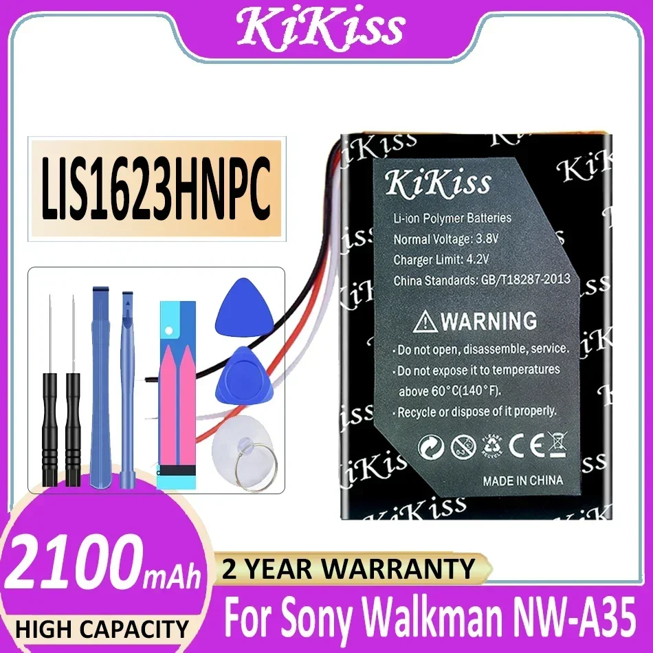 KiKiss Battery LIS1623HNPC 2100mAh For Sony For Walkman NW-A47 NW-A55 NW-A105 NW-A106 NW-A56 NW-A57 NW-A35 NW-A45